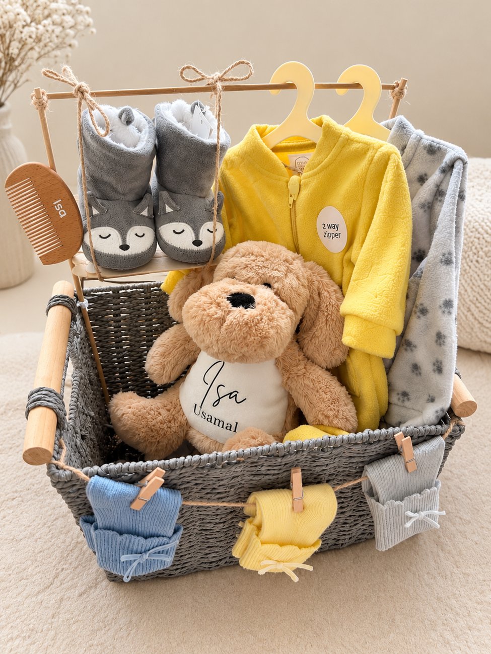 Personalised baby gift hamper